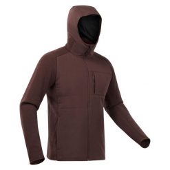 Bluza turystyczna męska Quechua NH500 Hybride. Zielone bluzy męskie QUECHUA, l, bez wzorów, z dzianiny, z kapturem, trekkingowe. Za 149.99 zł.
