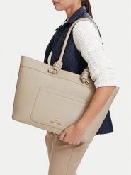 Beverly Hills Polo Club Torebka EO-BHPC-C-016-10 Beżowy. Brązowe shopperki damskie Beverly Hills Polo Club, bez wzorów, ze skóry, bez dodatków. Za 299.99 zł.