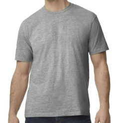 Koszulka Dla Dorosłych Unisex Polycotton Midweight T-shirt. Szare bluzki damskie GILDAN, xl, bez wzorów, sportowe, bez kołnierzyka, bez ramiączek. Za 56.99 zł.
