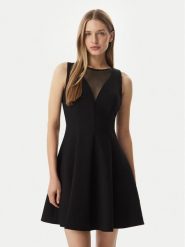 Morgan Sukienka koktajlowa 261-RCOEUR Czarny Regular Fit. Czarne sukienki damskie Morgan, bez wzorów, z syntetyku, wizytowe, bez kołnierzyka, bez ramiączek. Za 364.99 zł.