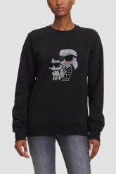 KARL LAGERFELD Czarna damska bluza z cyrkoniami Ikon Rs Duo, Rozmiar L. Czarne bluzy damskie KARL LAGERFELD, l, bez wzorów, eleganckie, bez ramiączek, bez kaptura. Za 969.99 zł.