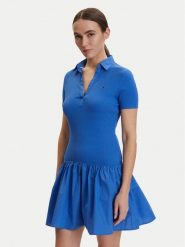 Tommy Jeans Sukienka codzienna DW0DW22331 Niebieski Slim Fit. Niebieskie sukienki damskie Tommy Jeans, na co dzień, xxs, bez wzorów, z bawełny, bez kołnierzyka, bez ramiączek, proste. Za 369.99 zł.