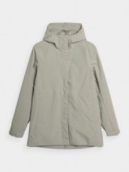 4F Parka przejściowa z membraną 8000 damska - oliwkowa L. Brązowe parki damskie 4F, l, bez wzorów, z dzianiny, bez kaptura. W wyprzedaży za 199.99 zł.