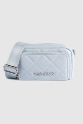 VALENTINO Błękitna pikowana torebka ocarina recycle haversack. Niebieskie listonoszki damskie Valentino by Mario Valentino, bez wzorów, pikowane, bez dodatków. W wyprzedaży za 379.99 zł.