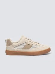 Sneakersy damskie beżowe TT274759 801. Brązowe obuwie sportowe damskie BIG STAR, bez wzorów, z denimu, z okrągłym noskiem, bez zapięcia. Za 149.99 zł.