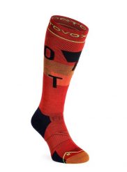 Skarpety narciarskie męskie Ortovox Freeride Long Socks Cozy. Czerwone skarpety męskie ORTOVOX, bez wzorów, z elastanu. Za 159.49 zł.