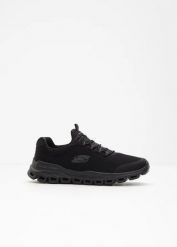 Wygodne, wsuwane sneakersy marki Sketchers z pianką z pamięcią. Czarne buty sportowe męskie bonprix, bez wzorów, bez zapięcia. Za 339.99 zł.