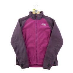 Second life - Kobieca dwukolorowa polarowa kurtka różowa - Stan dobry. Czerwone kurtki sportowe damskie The North Face, na lato, s, bez wzorów, z polaru, bez ramiączek, bez kaptura, trekkingowe. Za 164.76 zł.