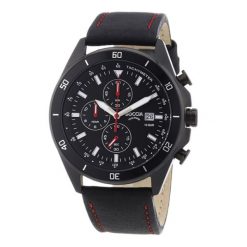 Zegarek "3762-04" w kolorze czarnym. Czarne, analogowe zegarki męskie Michael Kors, Fossil, bez wzorów, ze skóry ekologicznej, ze stali. W wyprzedaży za 599.95 zł.