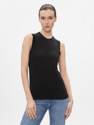Tommy Hilfiger Sweter Md Lyocell Silk Blend Vest WW0WW40980 Czarny Regular Fit. Czarne swetry nierozpinane damskie Tommy Hilfiger, l, bez wzorów, z lyocellu, bez kołnierzyka, bez ramiączek. Za 399.99 zł.