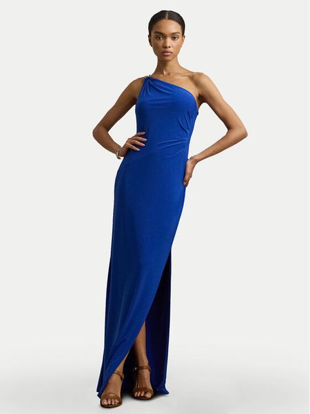 LAUREN RALPH LAUREN Sukienka wieczorowa 253751483032 Niebieski Slim Fit. Niebieskie sukienki damskie Lauren Ralph Lauren, bez wzorów, z syntetyku, wizytowe, bez kołnierzyka, bez ramiączek. Za 719.99 zł.