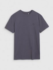 4F T-shirt regular gładki męski - szary XL. Szare t-shirty męskie 4F, m, bez wzorów, z bawełny, bez kołnierzyka, bez ramiączek. Za 59.99 zł.