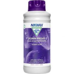 Impregnat do odzieży i sprzętu wypełnionego puchem Nikwax Down Proof 1 L. Buty zimowe męskie Nikwax, bez wzorów, z puchu, bez obcasa, bez zapięcia. Za 91.99 zł.