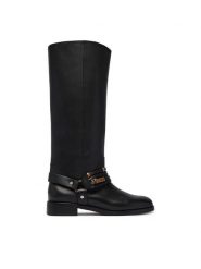 PINKO Oficerki Cheval 01 SD0583P001 Czarny. Czarne kozaki damskie Pinko, bez wzorów, bez obcasa, na płaskiej podeszwie, bez zapięcia. Za 1,829.00 zł.