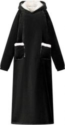 VidaXL Bluza-koc Czarny fleece i flanela. Czarne bluzy damskie vidaXL, bez wzorów, bez ramiączek, bez kaptura. Za 184.99 zł.