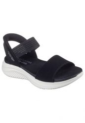 Sandały SKECHERS SLIP INS - SUMMERVILLE Czarny. Czarne sandały damskie Skechers, bez wzorów, z materiału, bez obcasa, bez zapięcia. Za 296.99 zł.