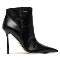 Botki Elisabetta Franchi. Czarne botki damskie Elisabetta Franchi, bez wzorów, bez obcasa, na szpilce, bez zapięcia. Za 3,769.00 zł.