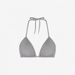 Damski premium bikini top trójkątny do pływania & surfingu - Szary. Szare bikini WALLIEN, bez wzorów, z materiału. Za 209.00 zł.