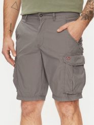 Napapijri Szorty materiałowe Noto 2.0 NP0A4HOQ Szary Regular Fit. Szare szorty męskie Napapijri, bez wzorów, z bawełny. Za 249.99 zł.