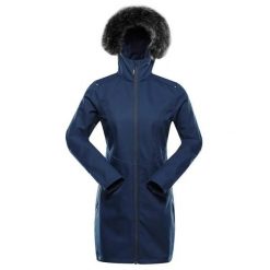 Płaszcz damski Alpine Pro Ibora. Niebieskie płaszcze damskie Alpine Pro, m, z aplikacjami, z futra, bez kołnierzyka, bez kaptura. Za 722.90 zł.