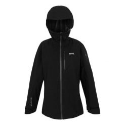 Damska Kurtka Wodoodporna Birchdale II. Czarne kurtki sportowe damskie Regatta, m, bez wzorów, z materiału, bez ramiączek, z kapturem, trekkingowe. Za 317.99 zł.