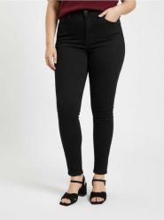 Jeansy skinny z wysokim stanem Plus size - czarny. Czarne jeansy damskie Sinsay, bez wzorów, z jeansu, z podwyższonym stanem, plus size. Za 69.99 zł.