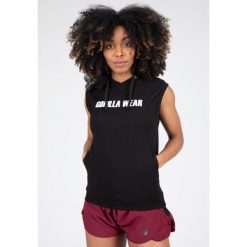 Virginia Bluza z kapturem bez rękawów - Czarny. Czarne bluzy damskie GORILLA WEAR, bez wzorów, bez ramiączek, z kapturem. Za 234.00 zł.