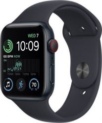 Smartwatch Apple Watch SE 2022 GPS + Cellular 44mm Midnight Alu Sport Granatowy (MNPY3WB/A). Niebieskie zegarki smartwatch Apple, bez wzorów. Za 1,602.25 zł.