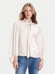 Rinascimento Bluzka CFC0126202003 Biały Loose Fit. Białe bluzki damskie Rinascimento, l, bez wzorów, z syntetyku, bez kołnierzyka, bez ramiączek. Za 309.99 zł.
