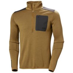 Bluza 1/2 zip Helly Hansen Lifa Merino. Brązowe bluzy męskie Helly Hansen, m, bez wzorów, bez ramiączek, bez kaptura. Za 638.50 zł.