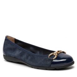 Baleriny Caprice. Niebieskie balerinki damskie Caprice, bez wzorów, bez obcasa, bez zapięcia. Za 269.99 zł.