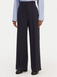 Weekend Max Mara Spodnie palazzo Visivo 2615131041 Granatowy Relaxed Fit. Niebieskie spodnie materiałowe damskie Weekend Max Mara, bez wzorów, z materiału. Za 939.99 zł.