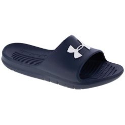Klapki na basen męskie Under Armour Core Pth Slide. Niebieskie klapki męskie Under Armour, bez wzorów, z materiału, bez zapięcia. W wyprzedaży za 136.55 zł.
