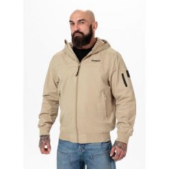 Kurtka przejściowa męska Pitbull z kapturem Longwood. Zielone kurtki męskie PITBULL, m, bez wzorów, z softshellu, z kapturem. Za 279.00 zł.