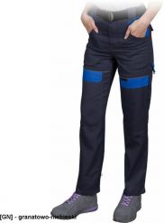 CORTON-L-T - Damskie spodnie ochronne do pasa CORTON, tkane 100% bawełna 260 g/m2 6 kieszeni elementy odlaskowe - jsv 34. Brązowe spodnie dresowe damskie Reis, bez wzorów, z bawełny, sportowe. Za 173.84 zł.