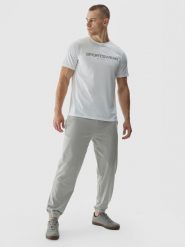 4F Spodnie dresowe joggery męskie - szare XXL. Szare spodnie materiałowe męskie 4F, m, bez wzorów, z bawełny. W wyprzedaży za 79.99 zł.