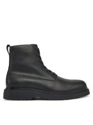Calvin Klein Trzewiki Combat Ess Lace Up Zip Boot Lth YM0YM01373 Czarny. Czarne botki męskie Calvin Klein, bez wzorów, ze skóry, bez obcasa, bez zapięcia. Za 559.99 zł.