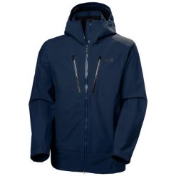 Długa kurtka narciarska Helly Hansen Alpha. Niebieskie kurtki sportowe męskie Helly Hansen, l, bez wzorów, z dzianiny, bez kaptura, narciarskie. Za 2,222.50 zł.