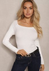 Jasnobeżowa Dopasowana Bluzka z Dekoltem Carmen z Odkrytymi Ramionami Aisleca. Brązowe bluzki damskie Renee, m, bez wzorów, bez kołnierzyka, bez ramiączek. Za 89.99 zł.