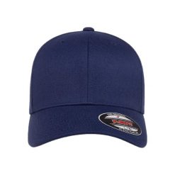 Czapka Baseballowa Z Wełny. Niebieskie czapki damskie FLEXFIT, bez wzorów, z wełny. Za 87.99 zł.