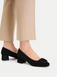 Lasocki Czółenka CEO-HY7165-1 Czarny. Czarne czółenka damskie Lasocki, bez wzorów, ze skóry, bez obcasa, bez zapięcia. Za 239.99 zł.