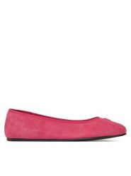 Tommy Hilfiger Baleriny Th Hardware Suede Ballerina FW0FW08655 Różowy. Czerwone balerinki damskie Tommy Hilfiger, bez wzorów, ze skóry, bez obcasa, bez zapięcia. Za 289.99 zł.