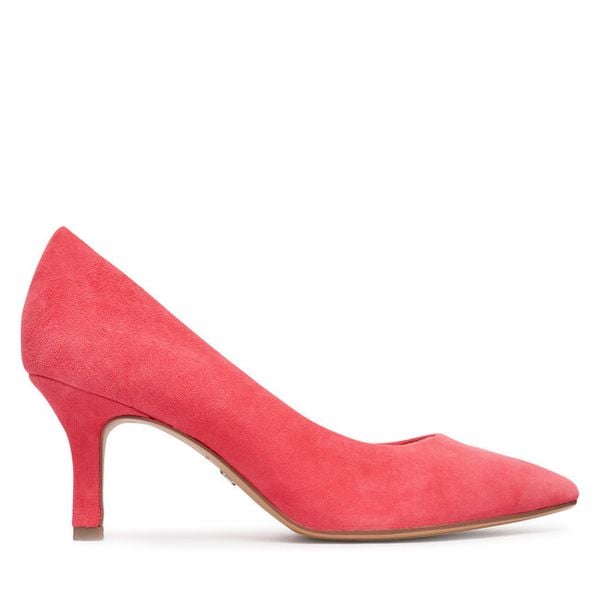Szpilki Tamaris. Czerwone szpilki damskie Tamaris, bez wzorów, bez obcasa, na szpilce, bez zapięcia. Za 255.99 zł.