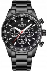 Zegarek Giewont Zegarek Męski Giewont Chronograph Sapphire Czarny GW9140-B2. Czarne zegarki męskie Giewont, bez wzorów. Za 240.82 zł.