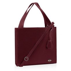 Shopperka skórzana BETLEWSKI TWB-DOL-50 BORDO. Czerwone shopperki damskie bez wzorów, ze skóry, bez dodatków. Za 379.99 zł.