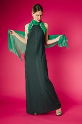 Długa Sukienka Mgiełka Grafit. Czerwone sukienki damskie Hultaj Polski, m, bez wzorów, z bawełny, bez kołnierzyka, bez ramiączek, maxi. Za 229.00 zł.