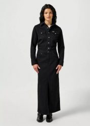 WRANGLER DAMSKA SUKIENKA JEANSOWA WRANGLER DENIM MATCH UP DRESS BLACK 112356782. Czarne sukienki damskie Wrangler, m, bez wzorów, z denimu, bez kołnierzyka, bez ramiączek. Za 199.99 zł.