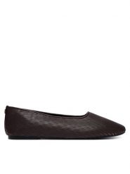Calvin Klein Baleriny Oblique Ballerina Cut Lth HW0HW03033 Bordowy. Czerwone balerinki damskie Calvin Klein, bez wzorów, ze skóry, bez obcasa, bez zapięcia. Za 449.99 zł.