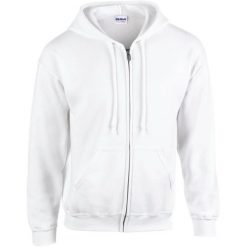 Bluza z kapturem i zamkiem błyskawicznym Gildan Heavy Blend™. Białe bluzy męskie GILDAN, m, bez wzorów, bez ramiączek, z kapturem. Za 190.50 zł.