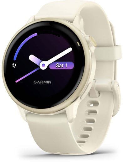 Smartwatch Garmin Vivoactive 6 Beżowy Lunar Gold 010-02985-01. Brązowe zegarki smartwatch Garmin, bez wzorów. Za 1,524.99 zł.